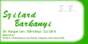 szilard barkanyi business card