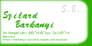 szilard barkanyi business card